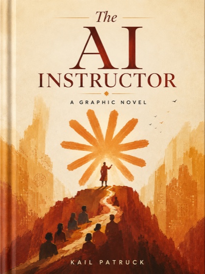 The AI Instructor — a graphic novel cover